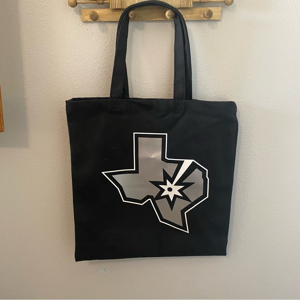 Black San Antonio SPURS Tote Bag with Texas Star Design